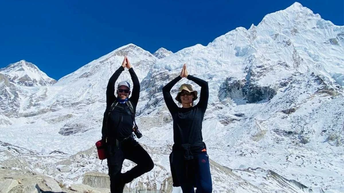 Trekkers at Everest Base Camp