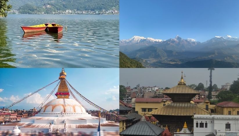 An image showing the grid of Kathmandu and Pokhara sightseeing