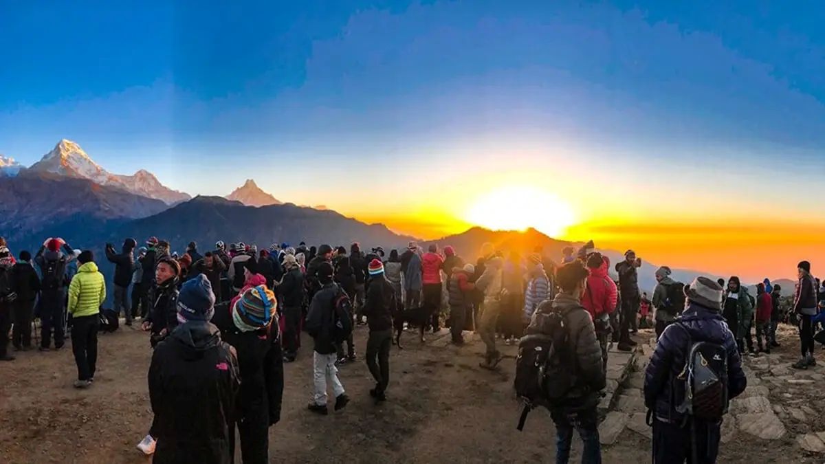 Sunrise from Poon hill from Pokhara