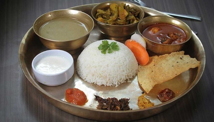 A image showing Daal Bhat tarkari - common nepali food during trek