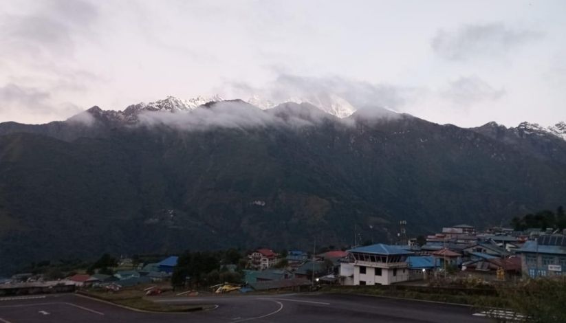 An image showing bad weather in Lukla Airport