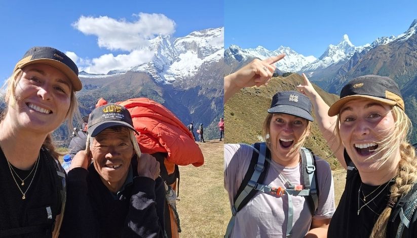 Trekkers amazed by first view of Ama Dablam during the Everest Base Camp trek