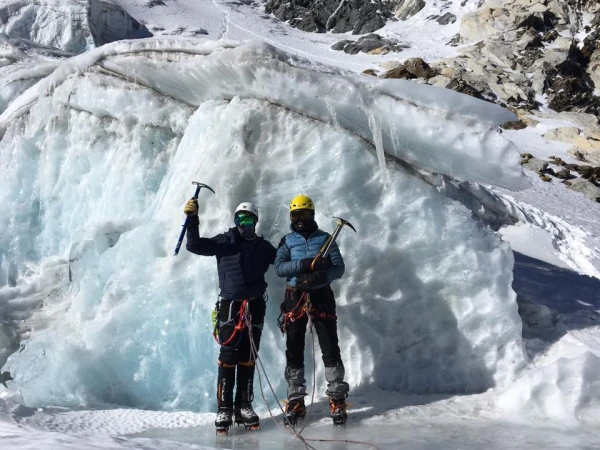 Lobuche East Ice Cliff Climbers