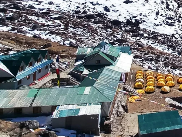 Mera Peak Khare Village Aerial