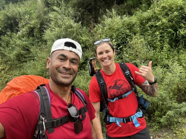Trekker And Guide Manaslu