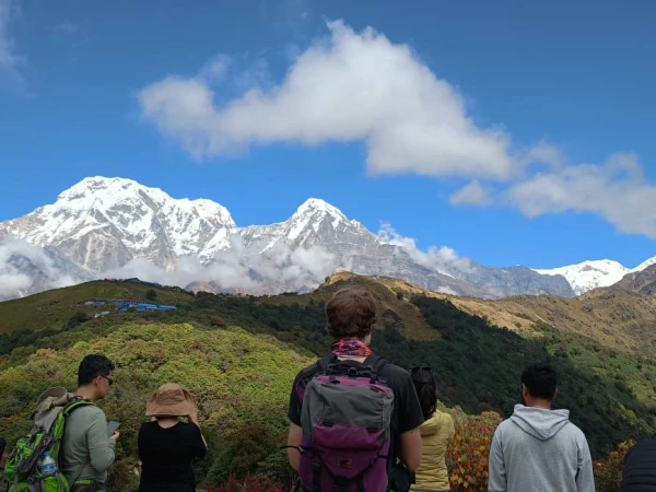 Trekkers At Mardi Himal